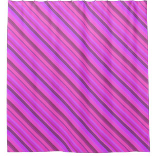 Rideaux De Douche Bandes diagonales roses