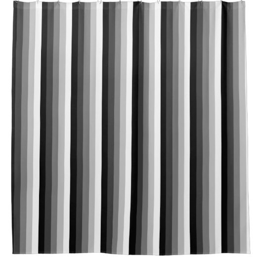 Rideaux De Douche Bandes d'ombre noir et blanc (Devant)