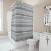 Rideaux De Douche Bandes horizontales grises (En situation)