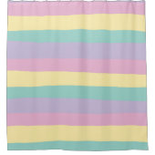 Rideaux De Douche Bandes Inégales Pink, Jaune, Violet & Vert (Devant)