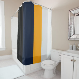 Rideaux De Douche Bandes jaunes, bleues, blanches et noires