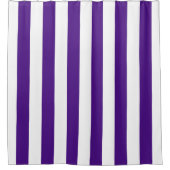 Rideaux De Douche Bandes larges classiques, violettes et blanches (Devant)