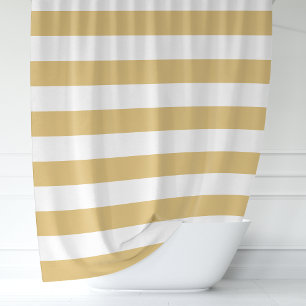 Rideaux De Douche Bandes Larges Or et Blanc