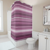 Rideaux De Douche Bandes mauves (En situation)