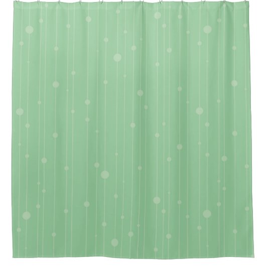 Rideaux De Douche Bandes mininales et points vert menthe moderne (Devant)