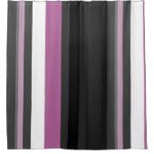 Rideaux De Douche Bandes noires, grises et blanches (Devant)