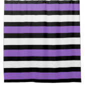 Rideaux De Douche Bandes noires, violettes et blanches (Devant)