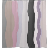 Rideaux De Douche Bandes ondulées roses et violettes (Devant)