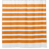 Rideaux De Douche Bandes orange et blanches (Devant)