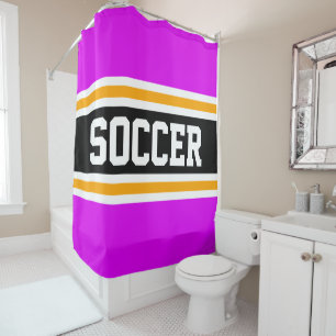 Rideaux De Douche Bandes orange noir rose vif athlétique FOOTBALL