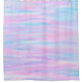 Rideaux De Douche Bandes Peintes Turquoise Rose violet (Devant)