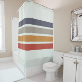 Rideaux De Douche Bandes rétro classiques (En situation)