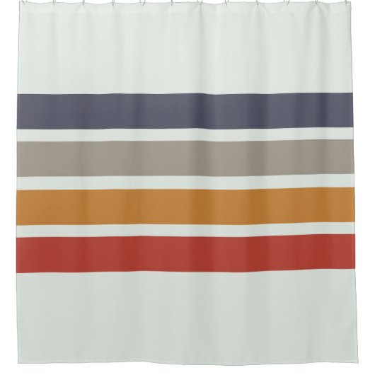 Rideaux De Douche Bandes rétro classiques (Devant)