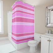 Rideaux De Douche Bandes roses (En situation)