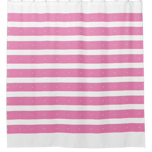 Rideaux De Douche Bandes roses et blanches (Devant)