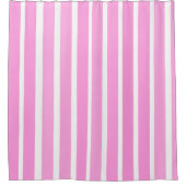 Rideaux De Douche Bandes roses et blanches (Devant)
