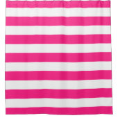 Rideaux De Douche Bandes roses et blanches chic (Devant)