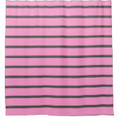 Rideaux De Douche Bandes roses et gris (Devant)