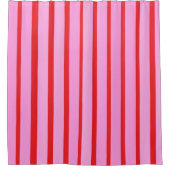 Rideaux De Douche Bandes roses et rouges (Devant)