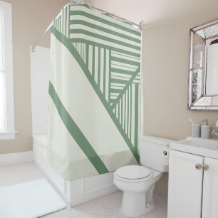Rideaux De Douche Bandes triangulaires en vert