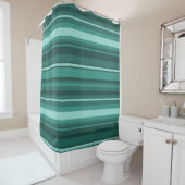 Rideaux De Douche Bandes turquoises (En situation)