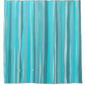 Rideaux De Douche Bandes turquoises verticales (Devant)