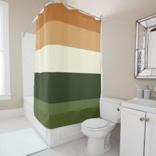Rideaux De Douche Bandes vertes et oranges