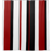Rideaux De Douche Bandes verticales noires rouges blanches (Devant)