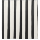 Rideaux De Douche Bandes verticales rayées en noir et blanc (Devant)