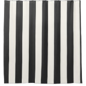 Rideaux De Douche Bandes verticales rayées en noir et blanc (Devant)