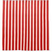 Rideaux De Douche Bandes verticales rayées rouges et blanches (Devant)