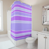 Rideaux De Douche Bandes violettes (En situation)