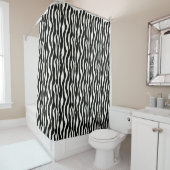Rideaux De Douche Bandes zébrées - Noir et Blanc (En situation)