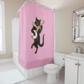 Rideaux De Douche Banjo musical Strumming Chat (En situation)