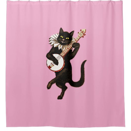 Rideaux De Douche Banjo musical Strumming Chat (Devant)