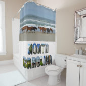 Rideaux De Douche Banques extérieures de Chevaux sauvages OBX Caroli (En situation)