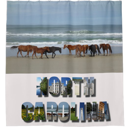 Rideaux De Douche Banques extérieures de Chevaux sauvages OBX Caroli (Devant)