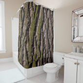 Rideaux De Douche Barbier chêne moss tronc bois (En situation)