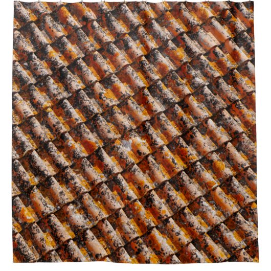 Rideaux De Douche Bardeaux de toit orange et noir (Devant)