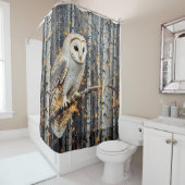 Rideaux De Douche Barn Owl in Birch Trees | (En situation)