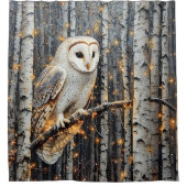 Rideaux De Douche Barn Owl in Birch Trees | (Devant)