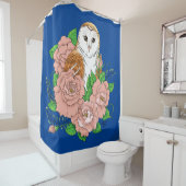 Rideaux De Douche Barne Chouette Fleurs roses Bleu (En situation)
