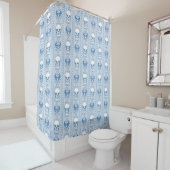 Rideaux De Douche Baroque Crâne Motif bleu (En situation)