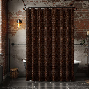 Rideaux De Douche Baroque Floral Faux Motif en cuir