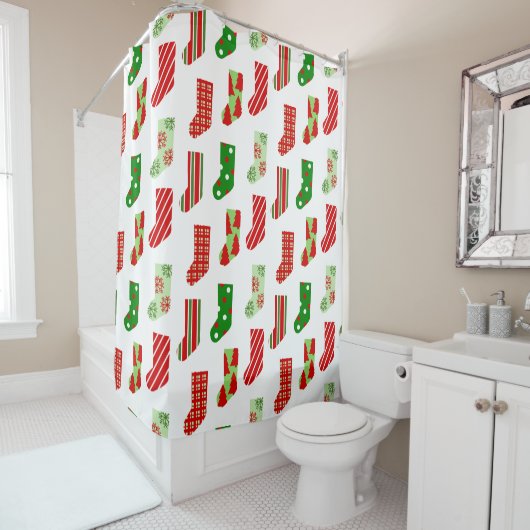 Rideaux De Douche Bas de Noël (En situation)