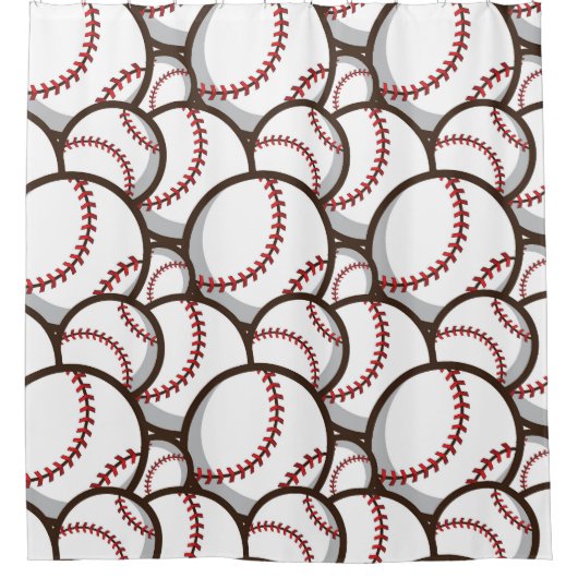 Rideaux De Douche Baseball : Classique Motif sans couture (Devant)