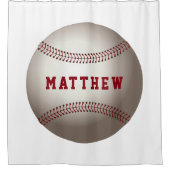 Rideaux De Douche Baseball Sports Design Nom personnalisé (Devant)