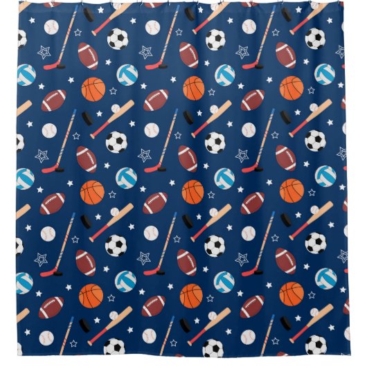 Rideaux De Douche Baseball sports Pattern  (Devant)