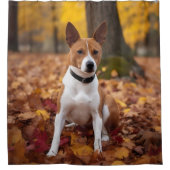 Rideaux De Douche Basenji en automne Feuilles automne Inspiration (Devant)