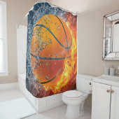 Rideaux De Douche Basket flamboyant (En situation)